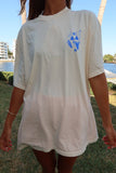 Ivory Blue Swim And Surf Comfort Colors Tee: Ivory / Large