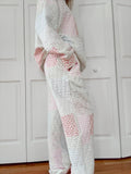 Quilted Pastel Joggers: Pastel / Large