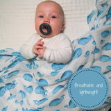 Whale, Whale, Whale Baby Swaddle Blanket