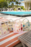 Icon Mini Canvas Tote - Embroidered: Butter & Blue Stripes