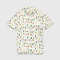 Joey s/s cocktail print shirt: XXL / White