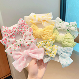 Patterned Bow Hair Clips - 3pk: Yellow