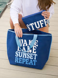"STUFF" ZIP POUCH,NAVY