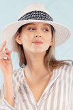 C.C Paper Straw Panama with Whip Stitches on Woven Trim: Natural
