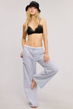 Stripe Boxer Wide Leg Pajama Pants: Baby Blue / S