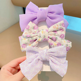 Patterned Bow Hair Clips - 3pk: Pink