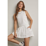 KNIT TANK AND WOVEN SKIRT SET / WL25-12024: SKY / S