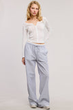 Stripe Boxer Wide Leg Pajama Pants: Pink / L