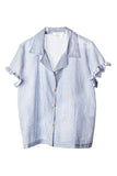 Skylar Short Sleeve Ruffle Top: PINK M-L