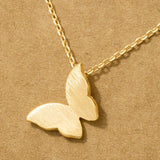 Gold Dipped Mini Butterfly Pendant Necklace: G
