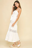 CONTRAST EYELET DETAILED MAXI DRESS - 6086D: Black / S