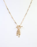 Stony Brook Fish Charm Toggle Necklace Gold: Default