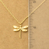 Gold Dipped Dragonfly Pendant Necklace: G