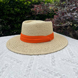BEACH VACATION SUN FEDORA STRAW HATS FOR WOMEN_CWAH1151: BEIGECOFFEE / (OS) 1