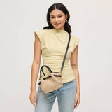 Selena - Straw Crossbody: Natural Black