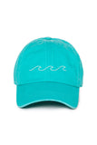 LCAP031 - "Waves" Embroidery Washed Baseball Cap: Navy