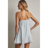 PLAID MINI DRESS / WL25-12157: BLUE MULTI / S
