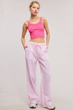 Stripe Boxer Wide Leg Pajama Pants: Baby Blue / L