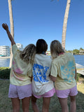 Ivory Blue Swim And Surf Comfort Colors Tee: Ivory / Small