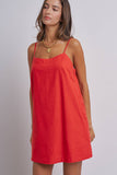 Minimalist Adjustable Strap Slip Mini Dress: LT BLUE / S-M-L:2-2-2