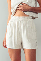 Calm Energy Linen Shorts - Elastic Waistband: NATURAL / S-2/M-2/L-2