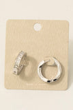 Square Pave Hinge Hoop Earrings: G