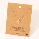 Gold Dipped Airplane Pendant Necklace: G