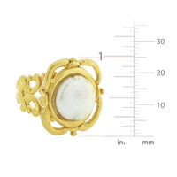 Handcast Gold Pearl Adjustable Ring