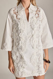 Lace Reverie Mini Dress: WHITE / M