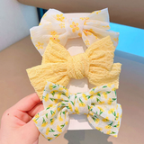 Patterned Bow Hair Clips - 3pk: Pink