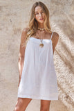 Minimalist Adjustable Strap Slip Mini Dress: LT BLUE / S-M-L:2-2-2