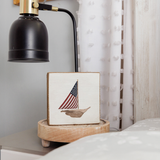 Flag Sailboat Block Sign | Wooden Decor | Coastal Decor
