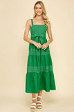 CONTRAST EYELET DETAILED MAXI DRESS - 6086D: Black / M