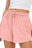 Plain High Waist Drawstring Shorts ZZKF805: Gray / M