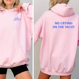 No Crying on the Yacht Nautical Graphic Hoodie: White / L