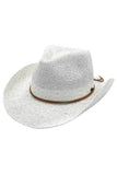 C.C Sequin Cowboy Hat: Beige