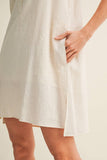 Sleeveless Stand Collar Shift Dress
: LINEN / L