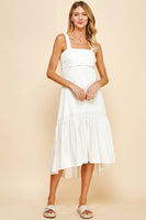 BACK TIED SLVLESS MAXI DRESS - OFF WHITE: M