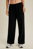 LINEN STRAIGHT PANTS / WL25-11555: WHITE / S