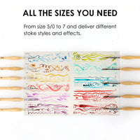11 Pcs Miniature Detail Paint Brush Set With Natural Wood Handle