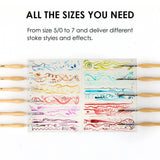 11 Pcs Miniature Detail Paint Brush Set With Natural Wood Handle
