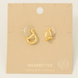 Gold Dipped Double Layered Hoop Earrings: S