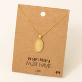 Virgin Mary Pendant Necklace: G