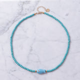 Good Luck Fish Bahama Wood Bead Necklace: Turquoise