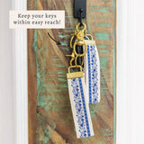 Floral Stripe Keychain | Wristlet Keychain | Gift For Her