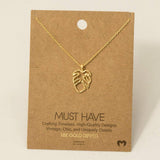 Monstera Cutout Pendant Necklace: G