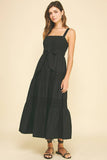 CONTRAST EYELET DETAILED MAXI DRESS - 6086D: Black / M