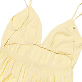 Vacation yellow backless strap maxi dress: Yellow / M