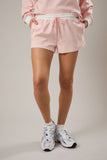 MID RISE STRIPE SHORTS: LT BLUE-CREAM STRIPE / XS