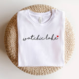 Custom Local Love Script Graphic Tee: White w/Black Ink / XXL